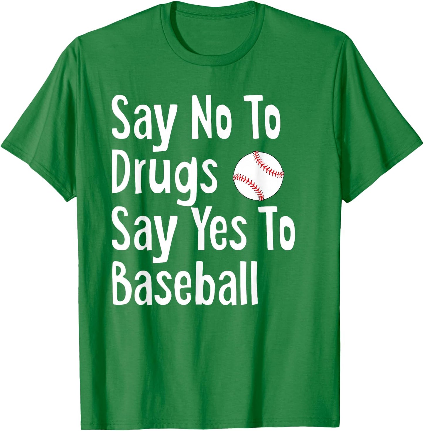 Red Ribbon Week Youth Kids Say No Say Yes to Baseball T-Shirt - T-Shirt | Irish Green