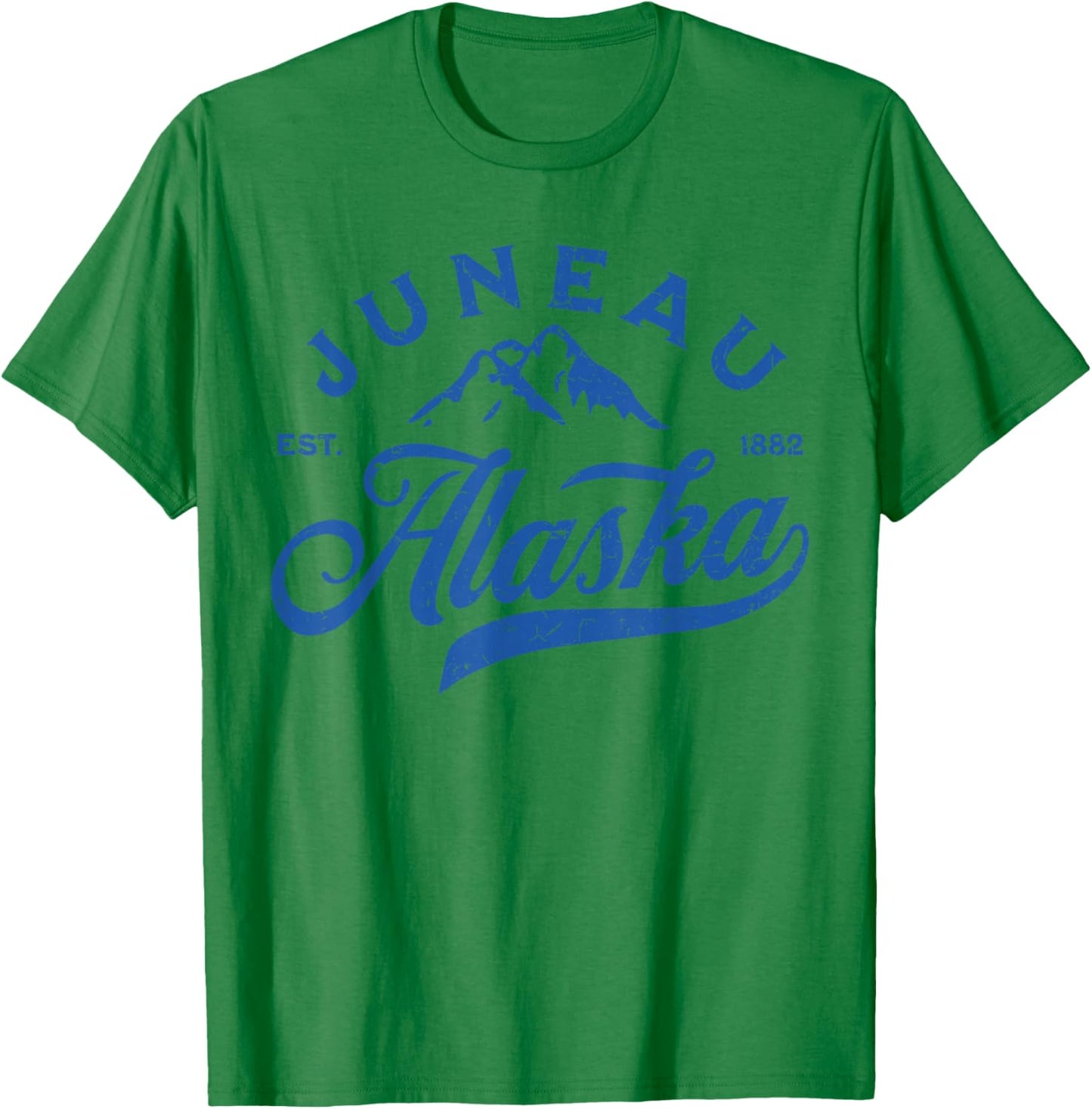 Vintage Juneau Alaska AK Mountains Family Vacation Souvenir T-Shirt - T-Shirt | Irish Green