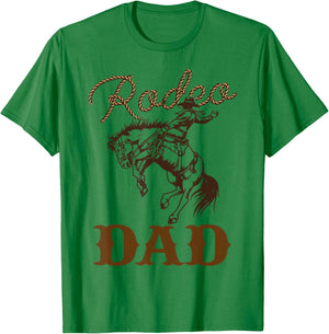 Dad Birthday Cowboy Cowgirl Western Rodeo Daddy Bday Party T-Shirt - T-Shirt | Irish Green