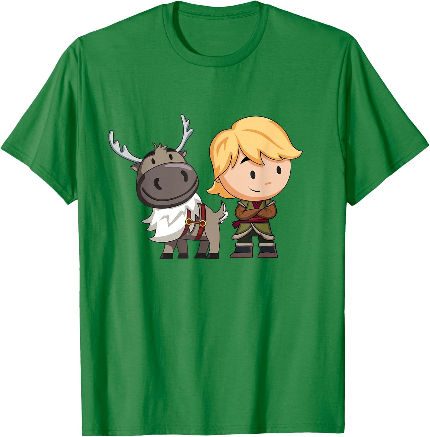 Disney Frozen 2 Sven and Kristoff Chibi Art T-Shirt - T-Shirt | Irish Green