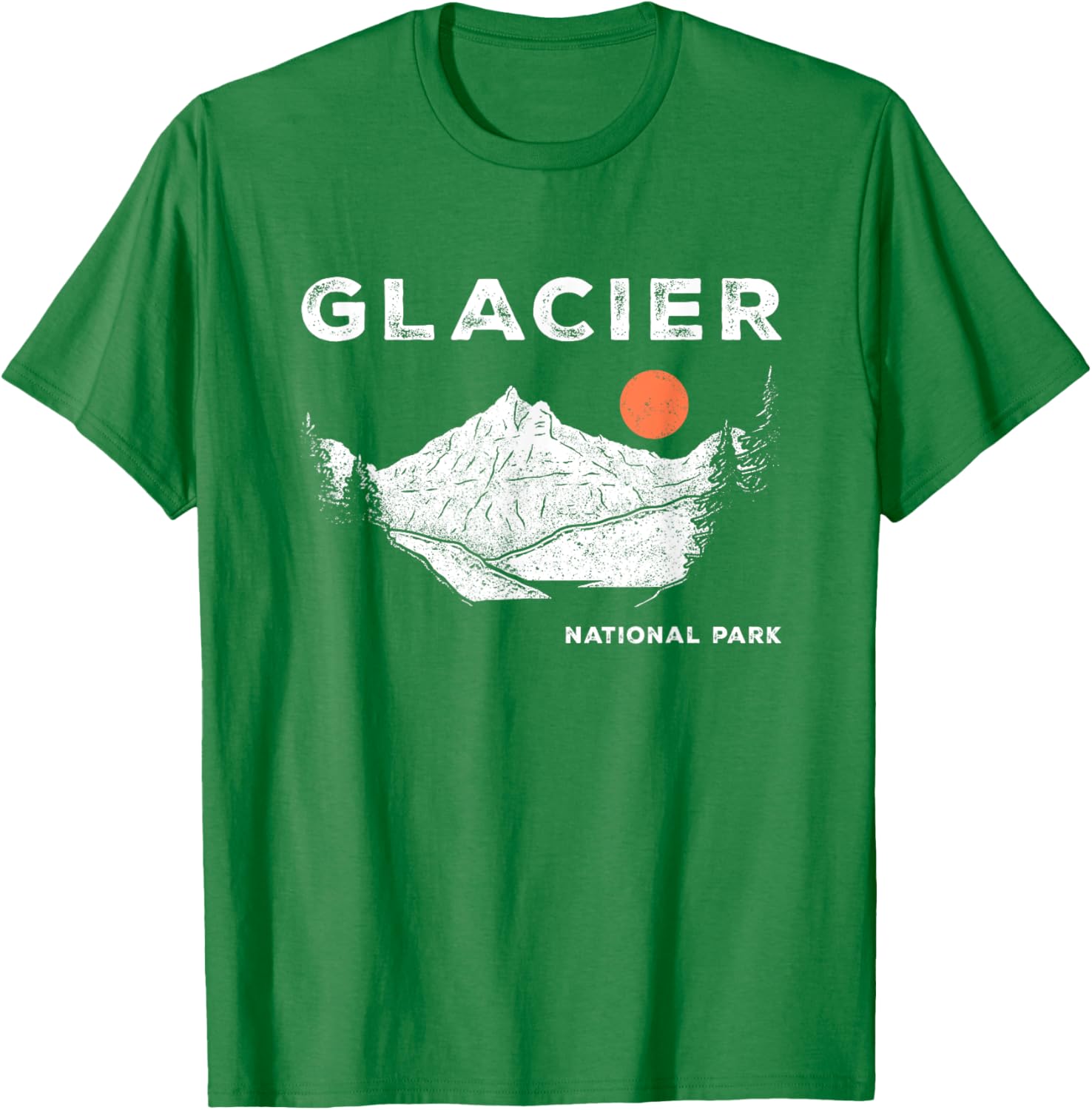 Retro Glacier National Park Montana Vintage T-Shirt - T-Shirt | Irish Green