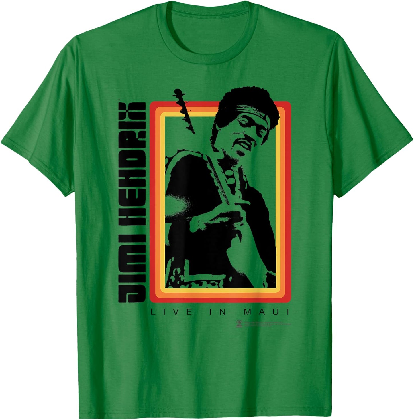 Jimi Hendrix Official Live in Maui Photo T-Shirt - T-Shirt | Irish Green