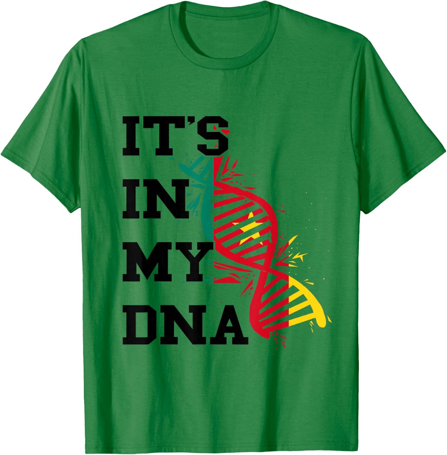 Cameroon Flag DNA Cameroonian Roots Cameroonian Pride T-Shirt - T-Shirt | Irish Green