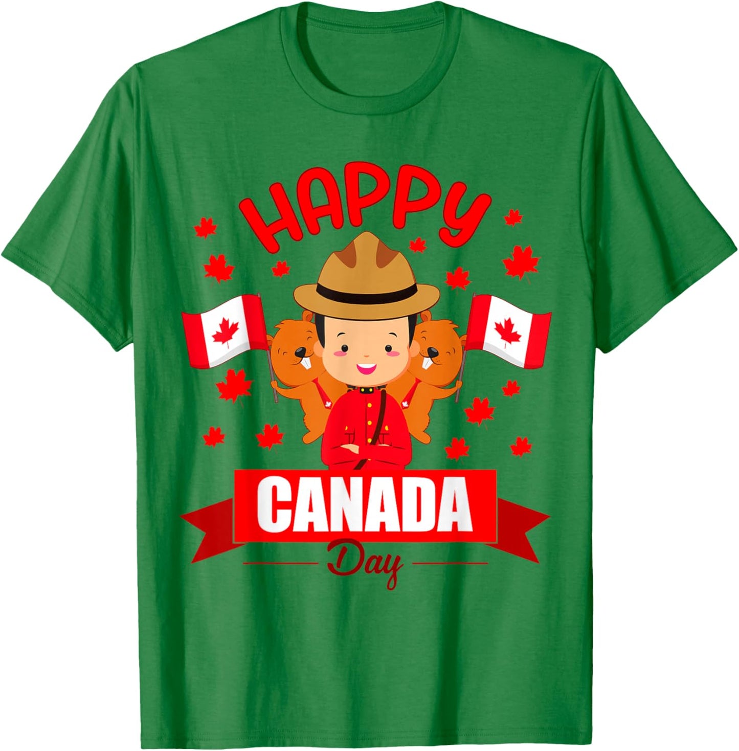 Happy Canada day Flag boys girls kids Toddler Canadian Pride T-Shirt - T-Shirt | Irish Green