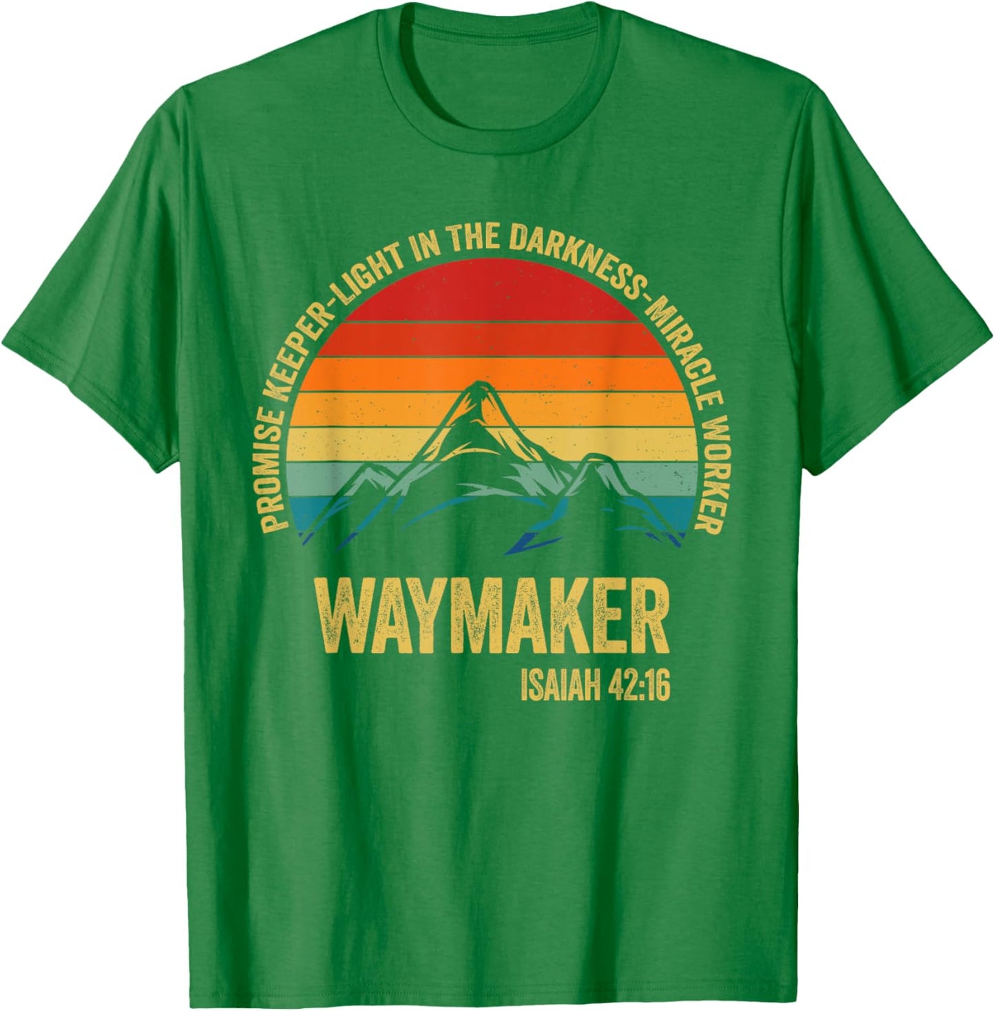 Waymaker Vintage Promise Keeper Miracle Worker Christian T-Shirt - T-Shirt | Irish Green