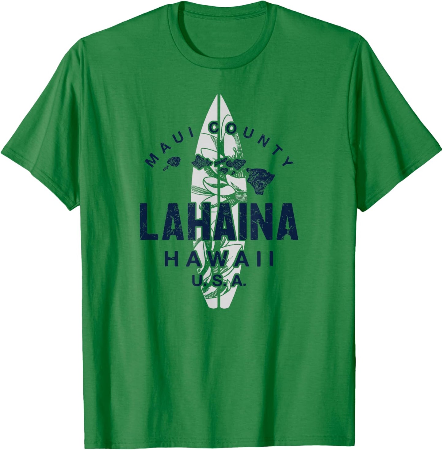 Lahaina Maui Hawaii Vintage Hawaiian Islands Surf T-Shirt - T-Shirt | Irish Green