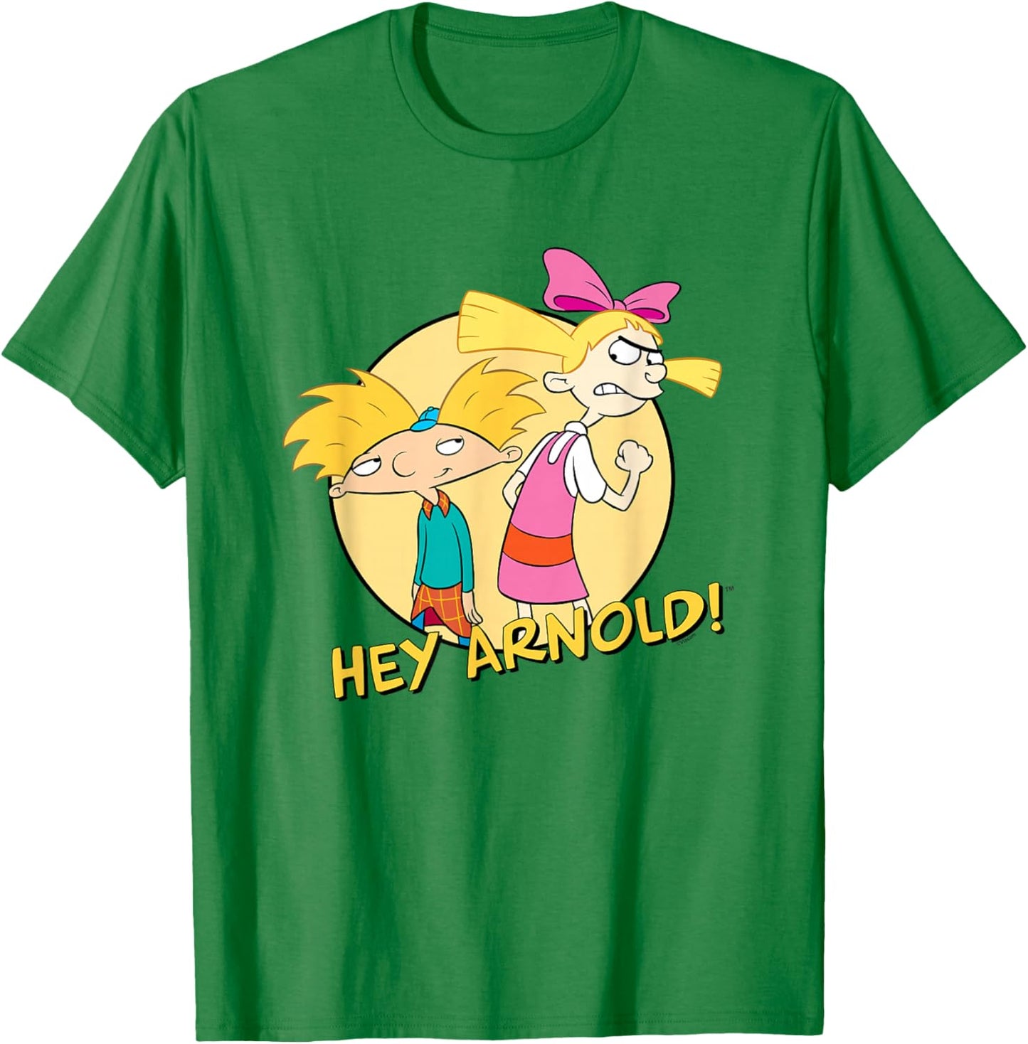 Hey Arnold! Iconic Arnold And Helga Rivalry Chest Poster T-Shirt - T-Shirt | Irish Green