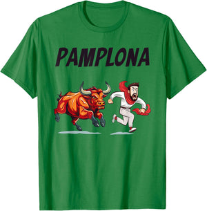 Pamplona Bull Running T-Shirt - T-Shirt | Irish Green