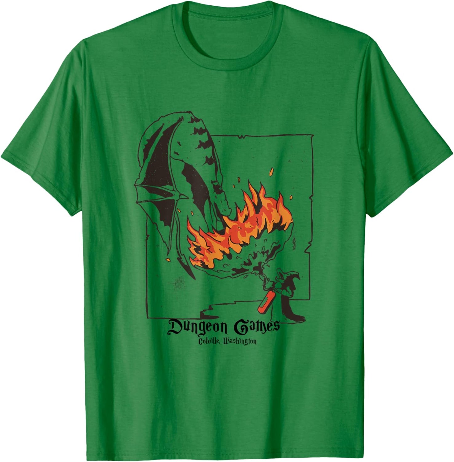 Funny Dragon and Wizard Fantasy T-Shirt - T-Shirt | Irish Green