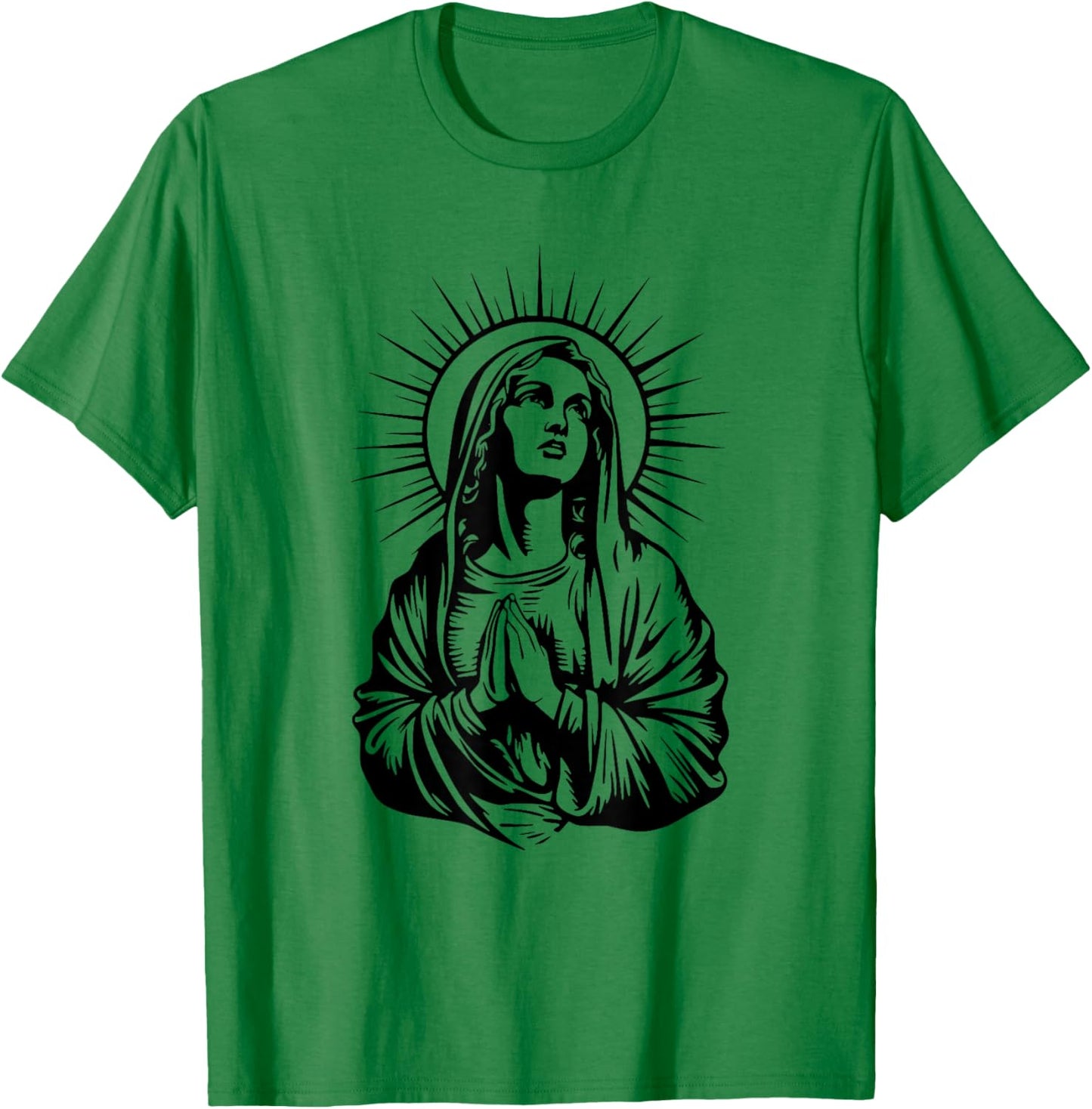 Tattoo Style Virgin Mary T-Shirt - T-Shirt | Irish Green