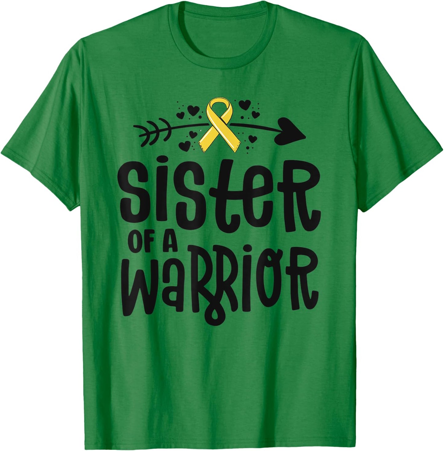 Sister Of A Warrior Gift Family Childhood Cancer Awareness T-Shirt - T-Shirt | Irish Green