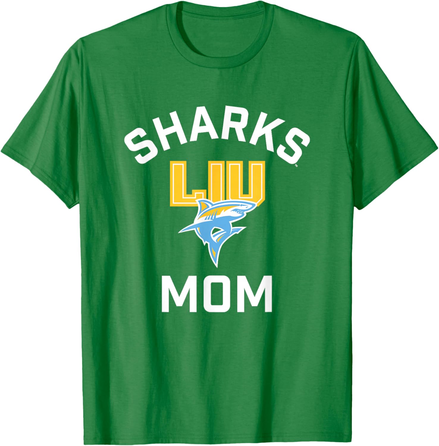 Long Island University LIU Blackbirds Arched Mom T-Shirt - T-Shirt | Irish Green