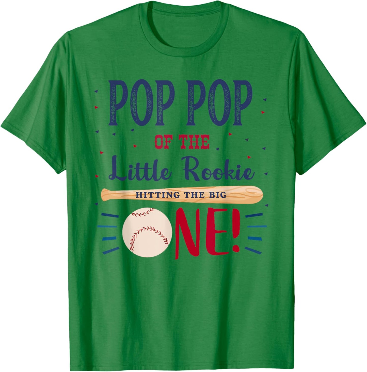 Pop Pop First Birthday Little Rookie Baseball The Big One T-Shirt - T-Shirt | Irish Green