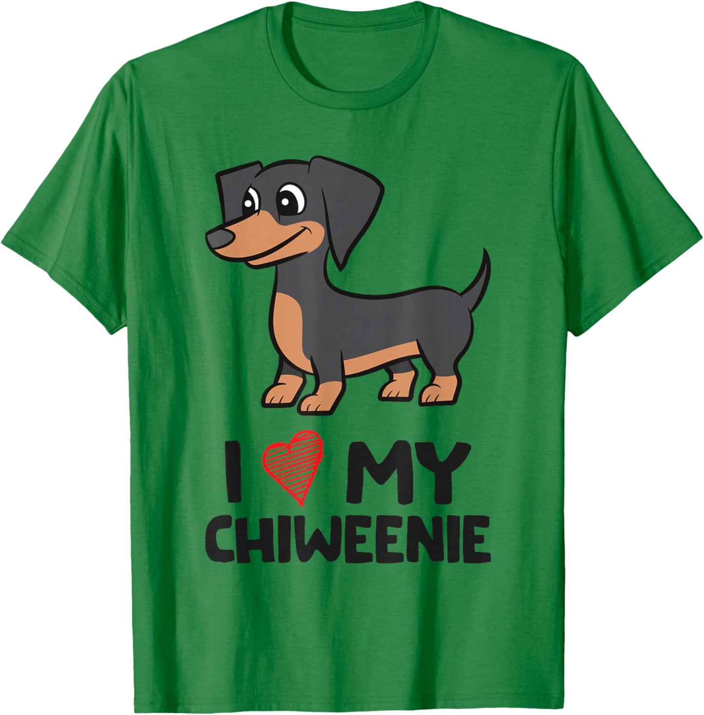 Chiweenie Dog I Love My Chiweenie T-Shirt - T-Shirt | Irish Green