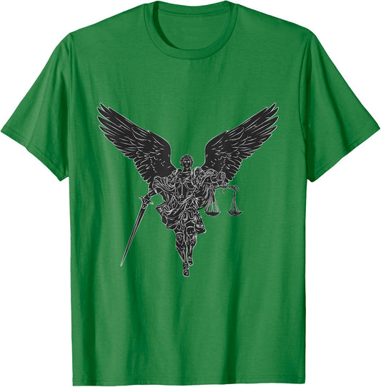 St Michael the archangel warrior of justice. Christian faith T-Shirt - T-Shirt | Irish Green