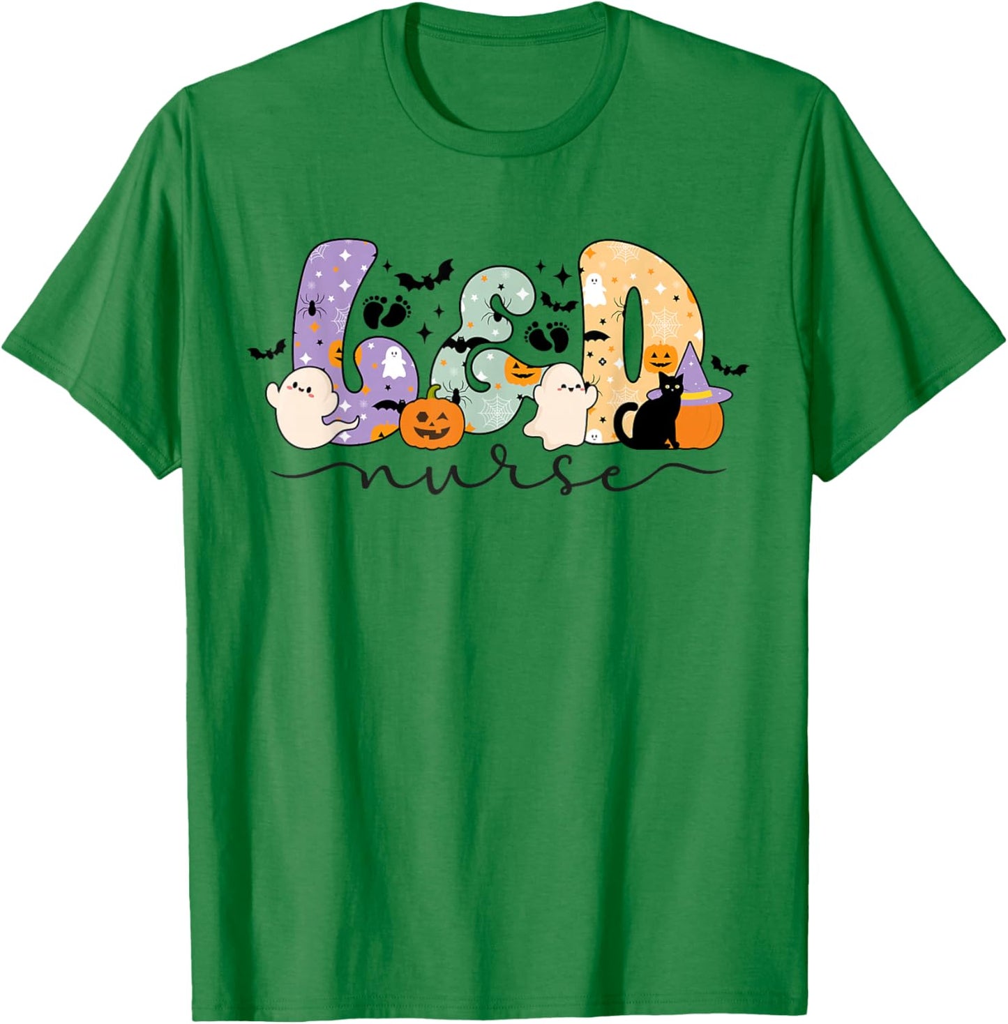 Spooky L&D Nurse Halloween L&D Nursing T-Shirt - T-Shirt | Irish Green