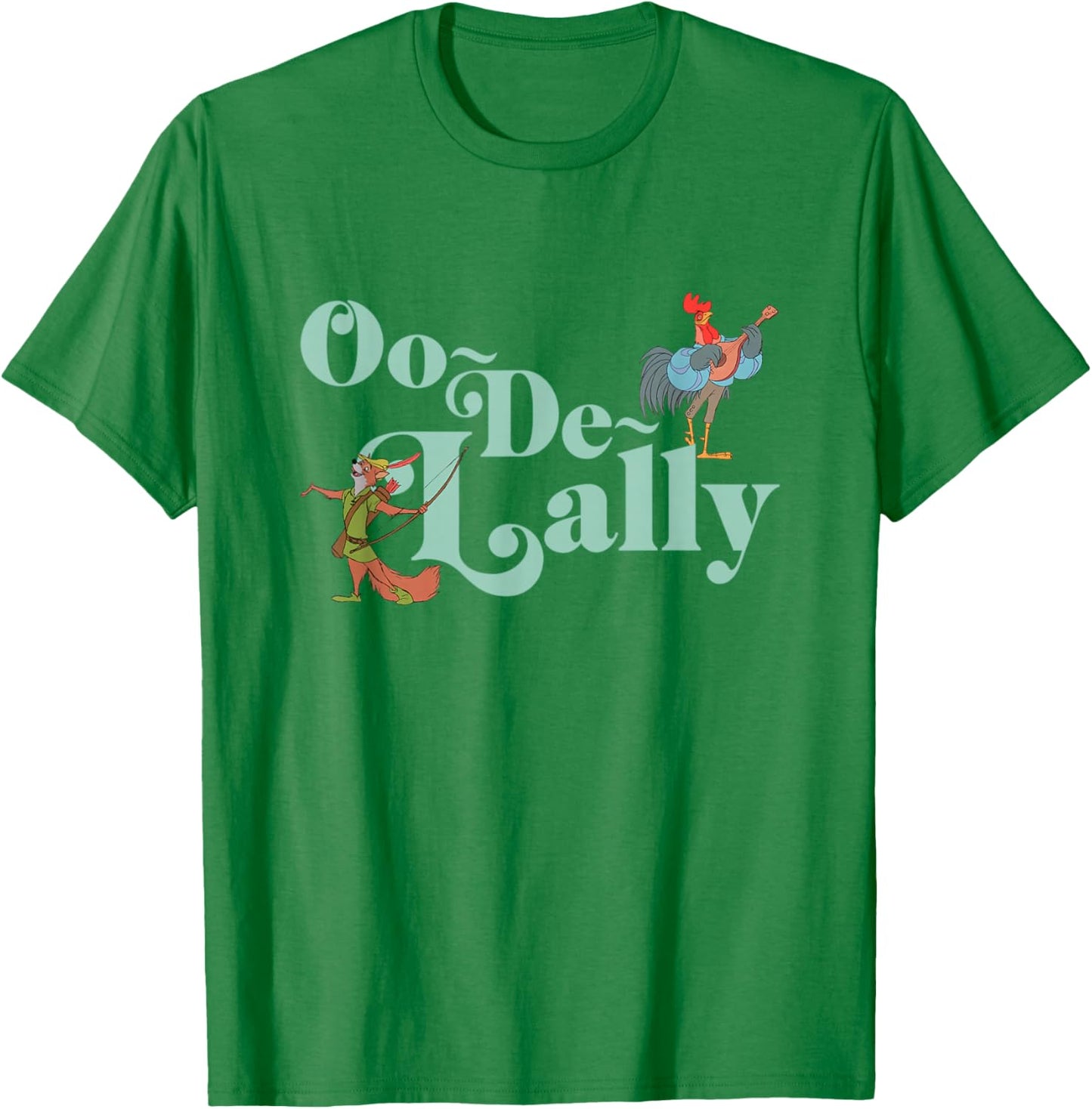Disney Robin Hood Oo-De-Lally Iconic Quote Chest Text Logo T-Shirt - T-Shirt | Irish Green