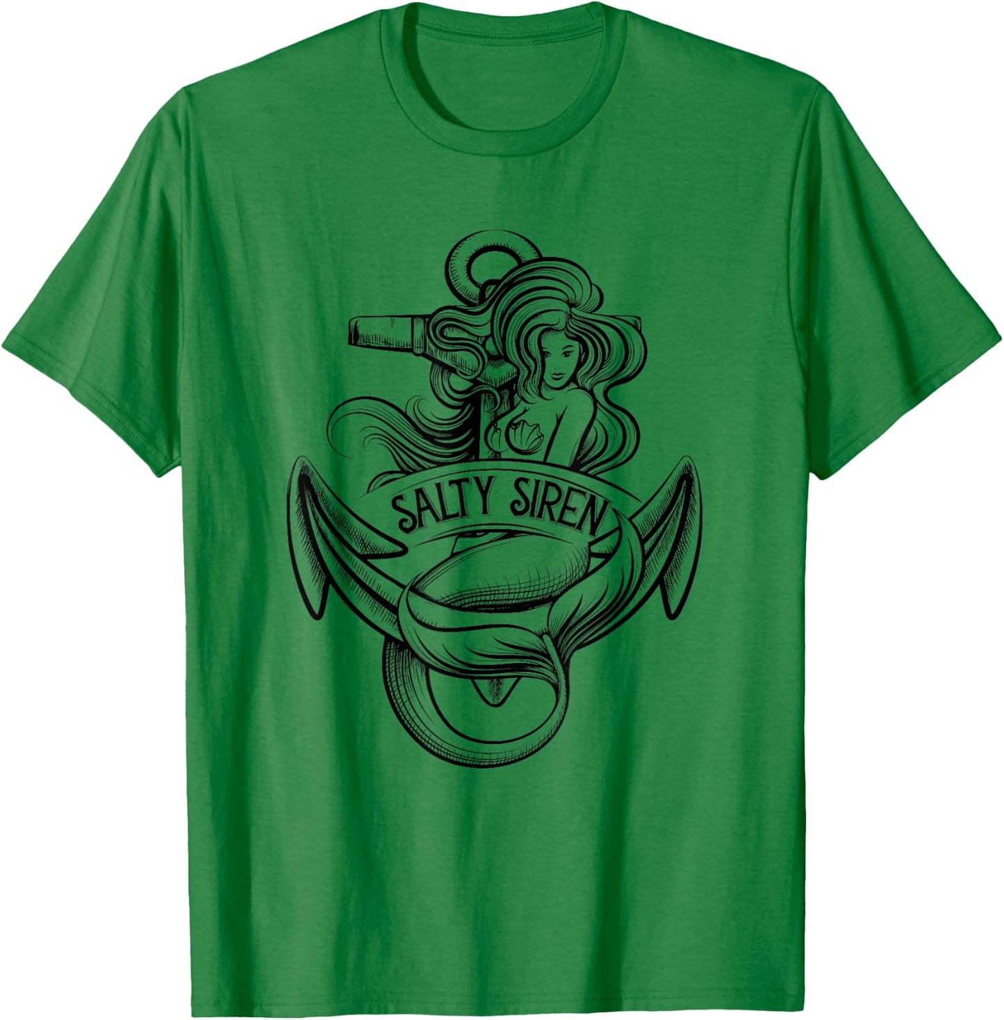 Salty Siren Shirt Girls Trip Cruise Mermaid Nautical Gift T-Shirt - T-Shirt | Irish Green