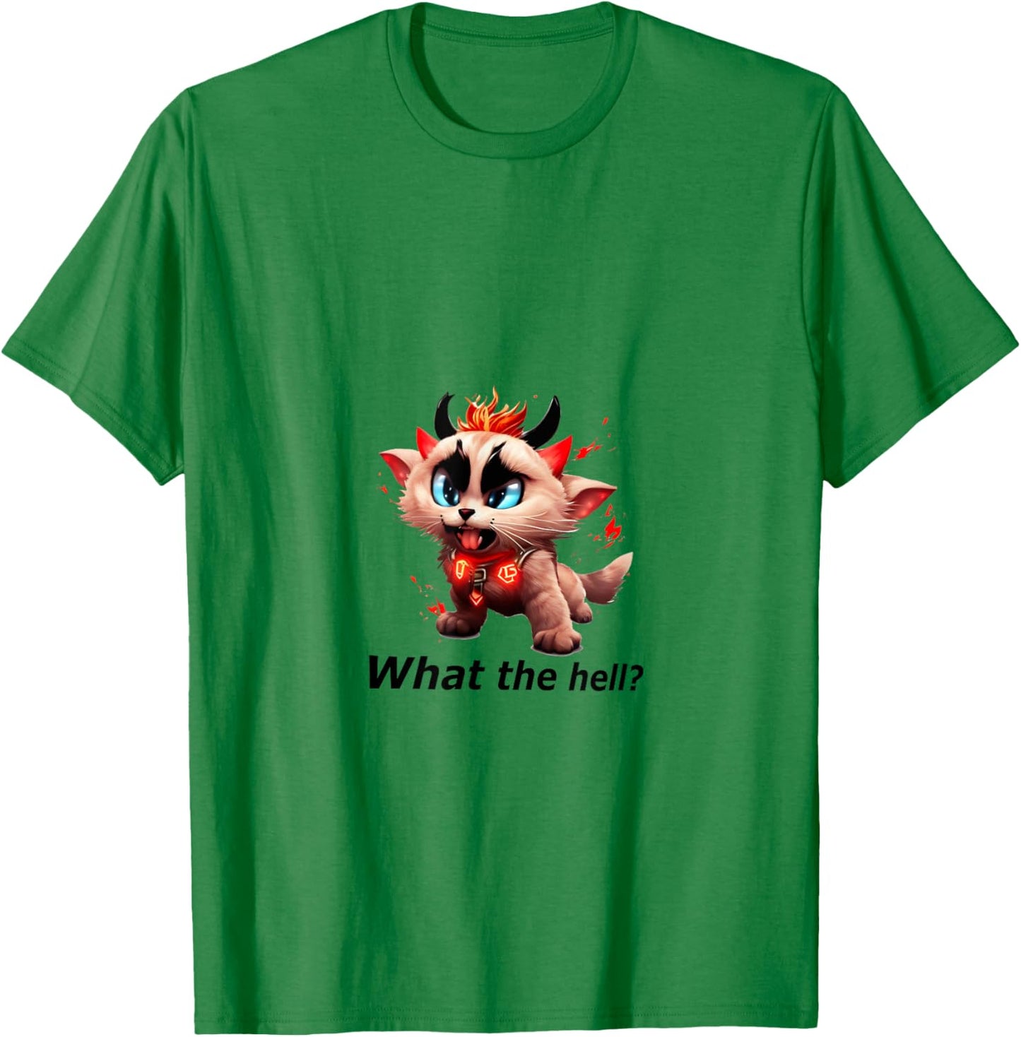 What the hell? Hell Cat - Devil Cat T-Shirt - T-Shirt | Irish Green