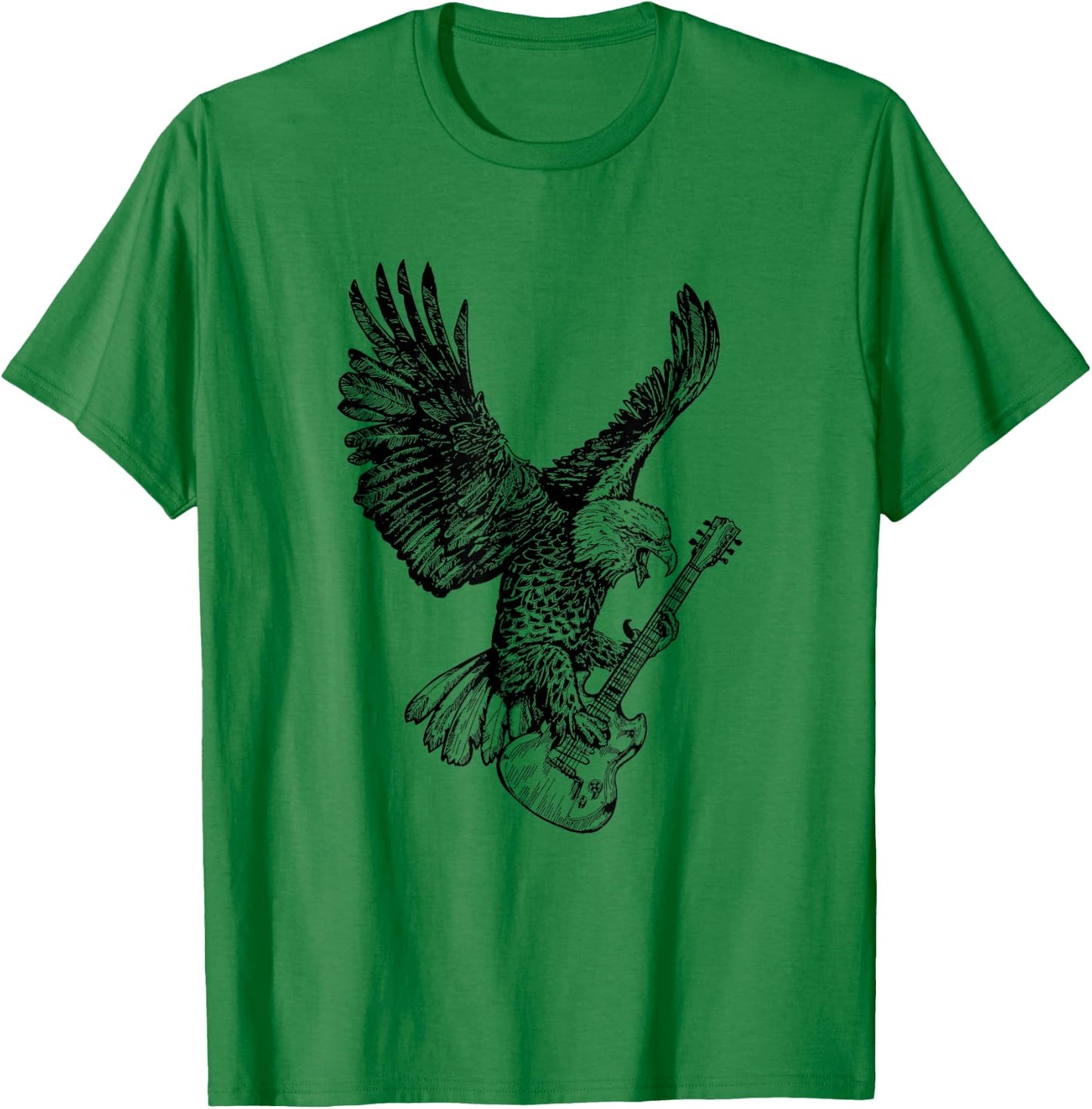 SEEMBO Eagle Playing Guitar Musician Guitarist Music Band T-Shirt - T-Shirt | Irish Green
