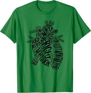CVICU Cardiac Nurse RN Anatomical Heart Nursing ICU EMT PACU T-Shirt - T-Shirt | Irish Green