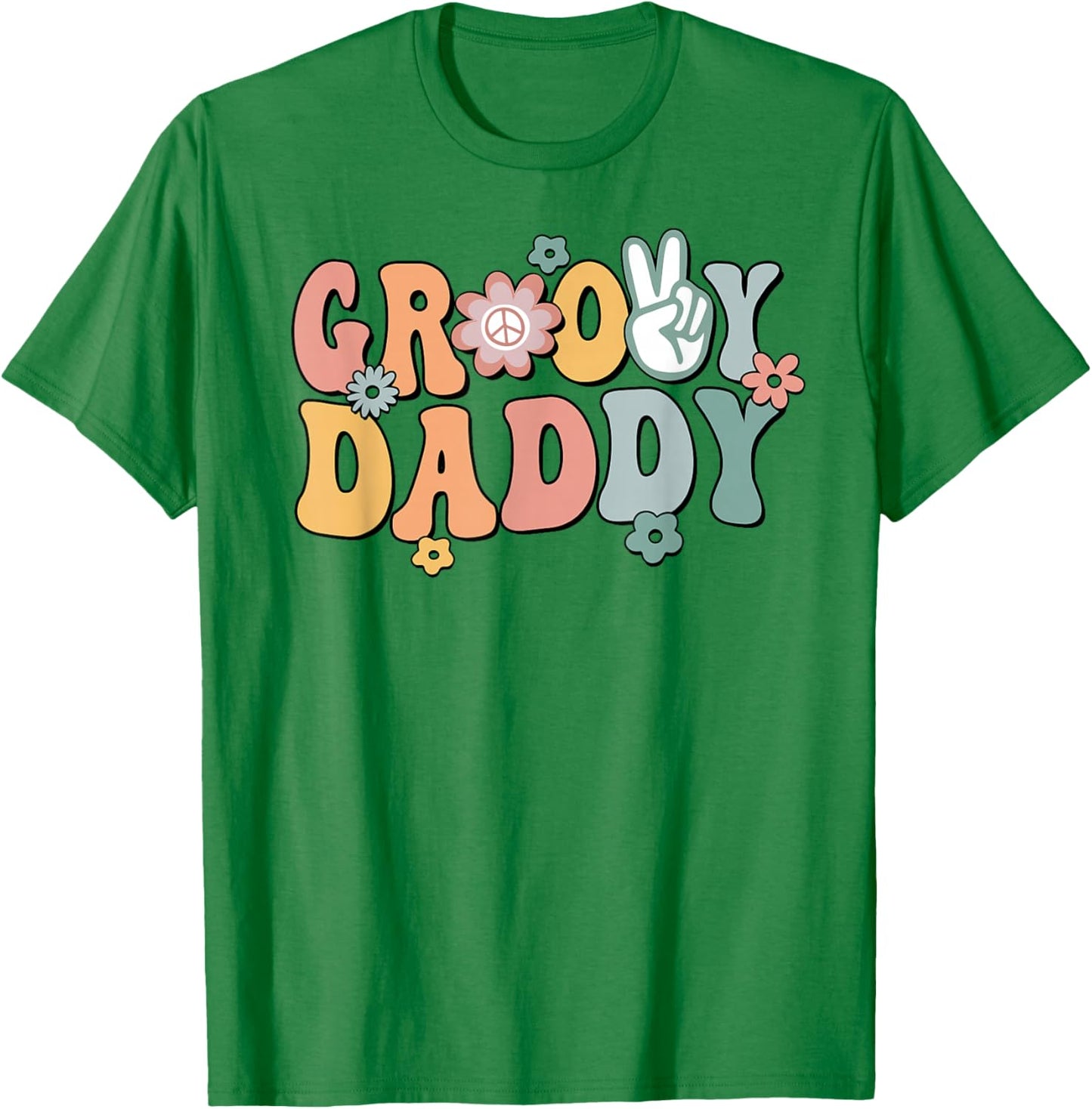 Groovy Daddy Retro Dad Matching Family 1st Birthday Party T-Shirt - T-Shirt | Irish Green