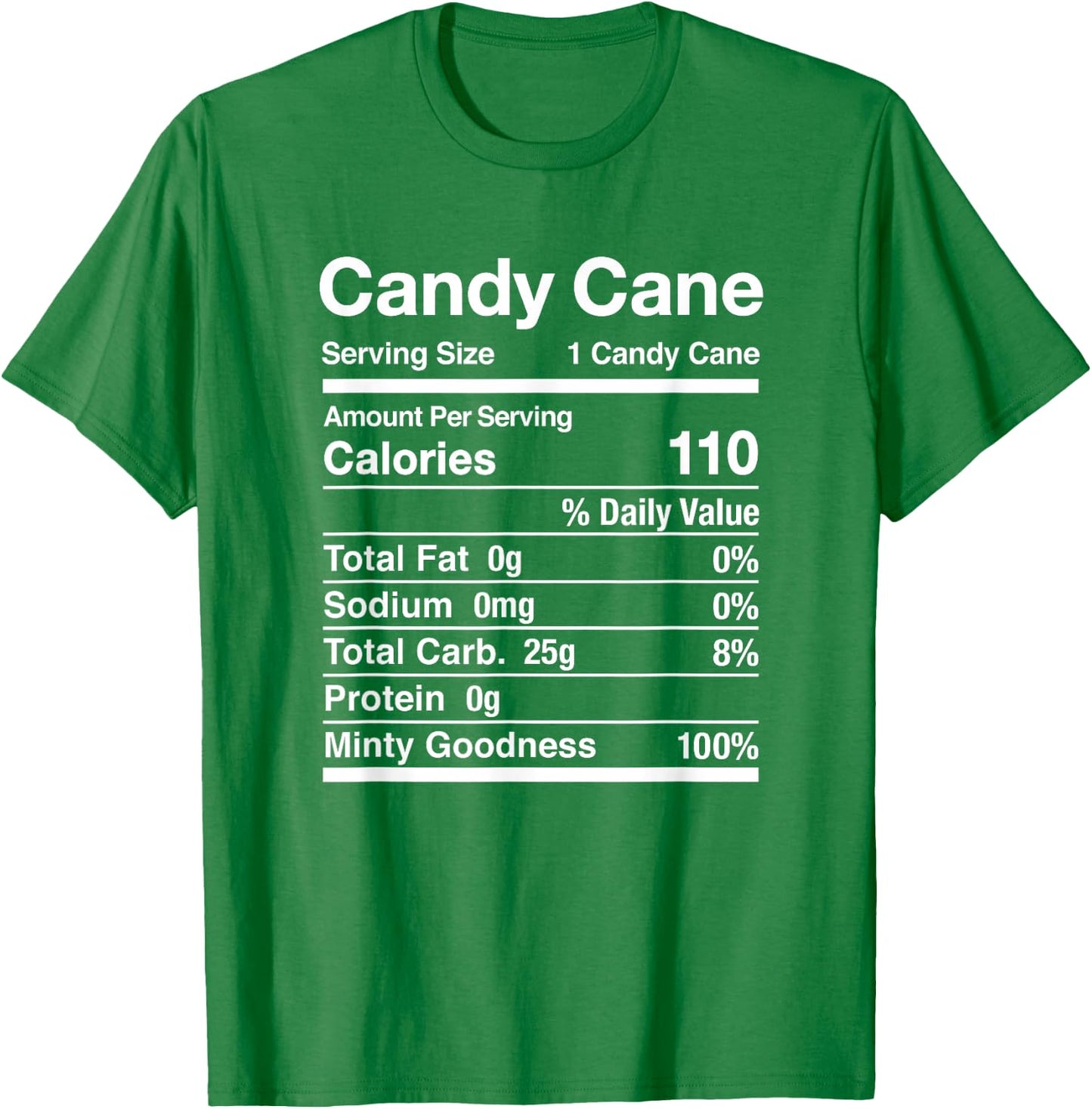 Candy Cane Nutrition Facts Christmas Matching T-Shirt - T-Shirt | Irish Green