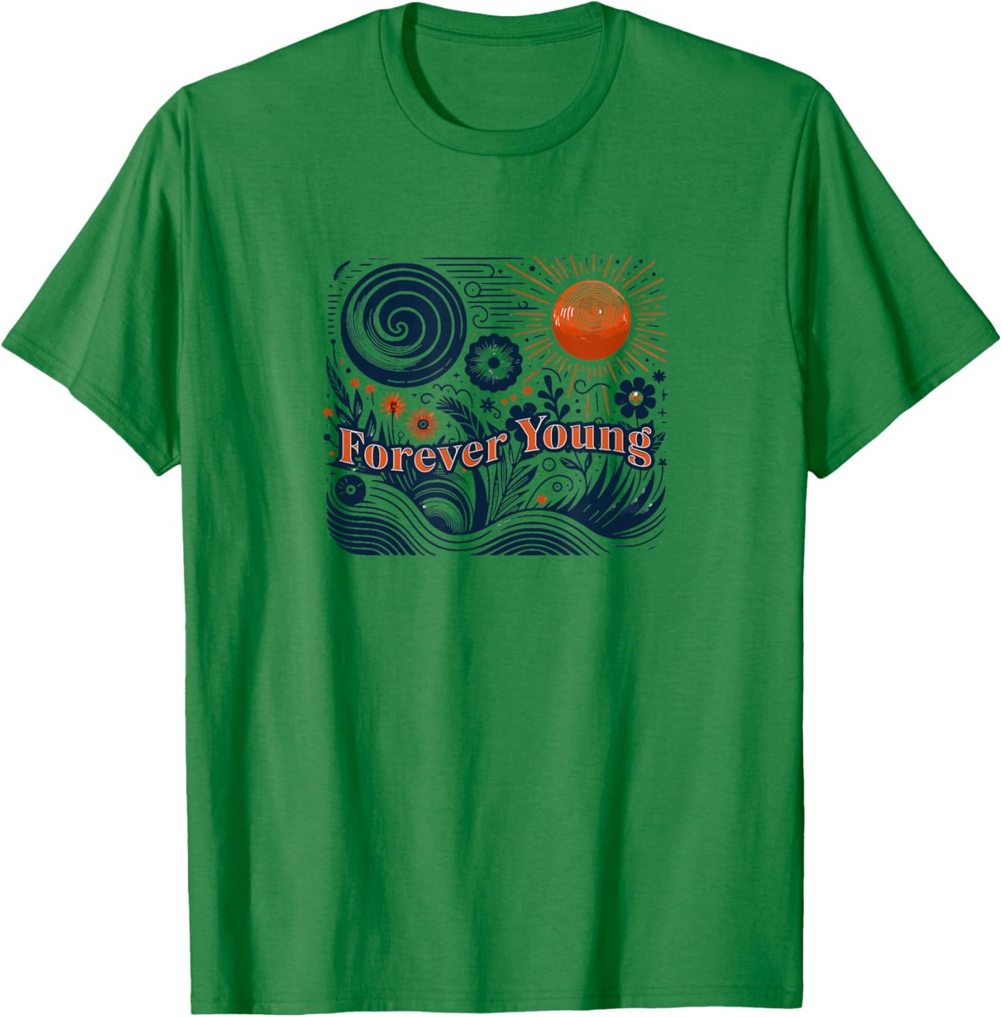 Forever Young Vintage Graphic T-Shirt - T-Shirt | Irish Green