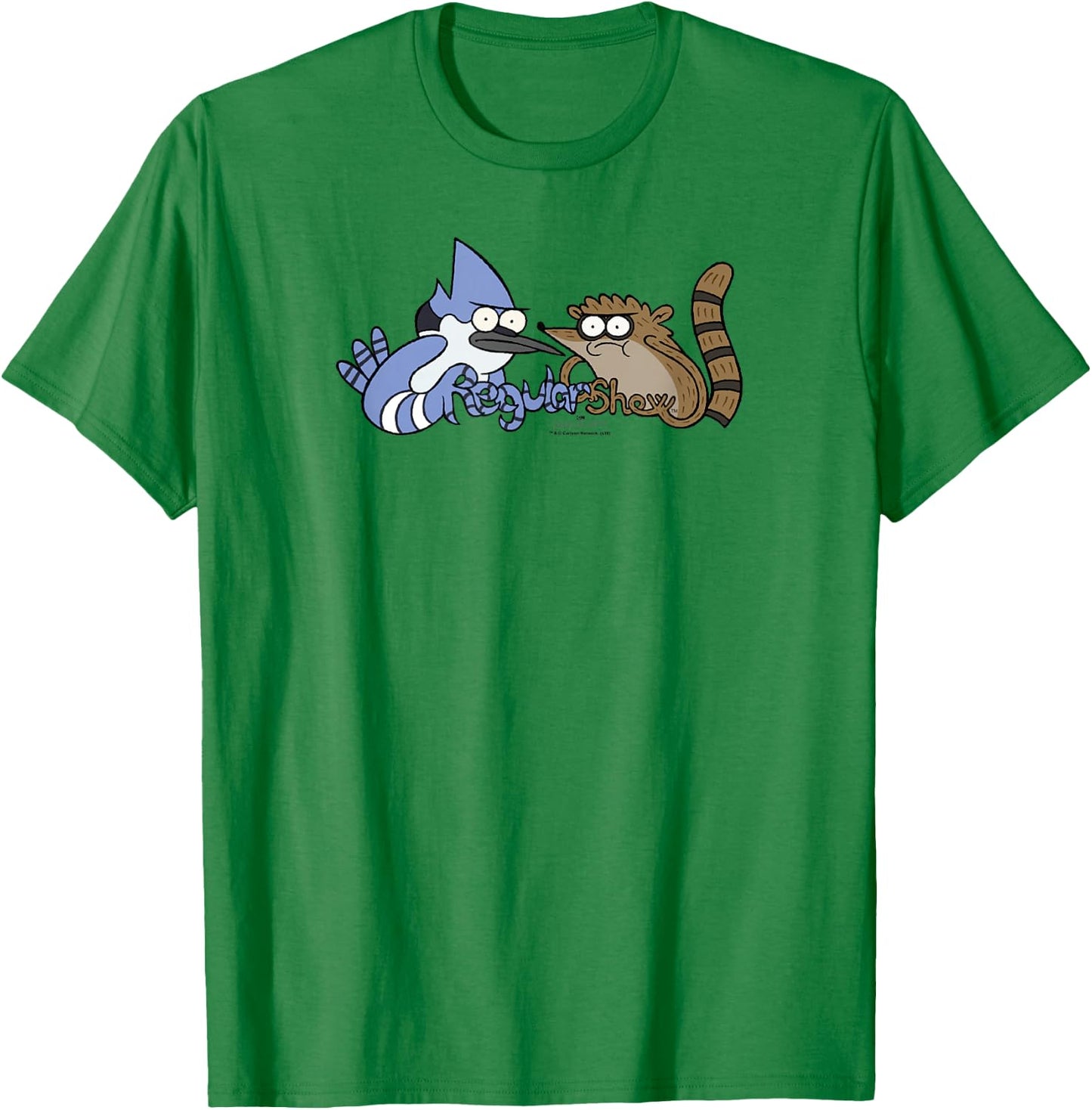 Regular Show Mordecai and Rigby Tattoo Art Small T-Shirt - T-Shirt | Irish Green