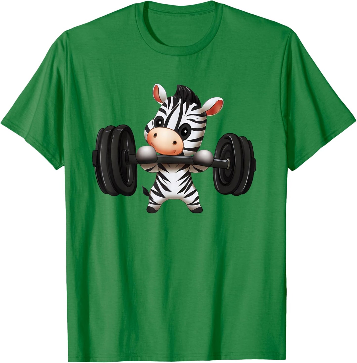 Zebra Barbell Workout Fitness Safari Design T-Shirt - T-Shirt | Irish Green
