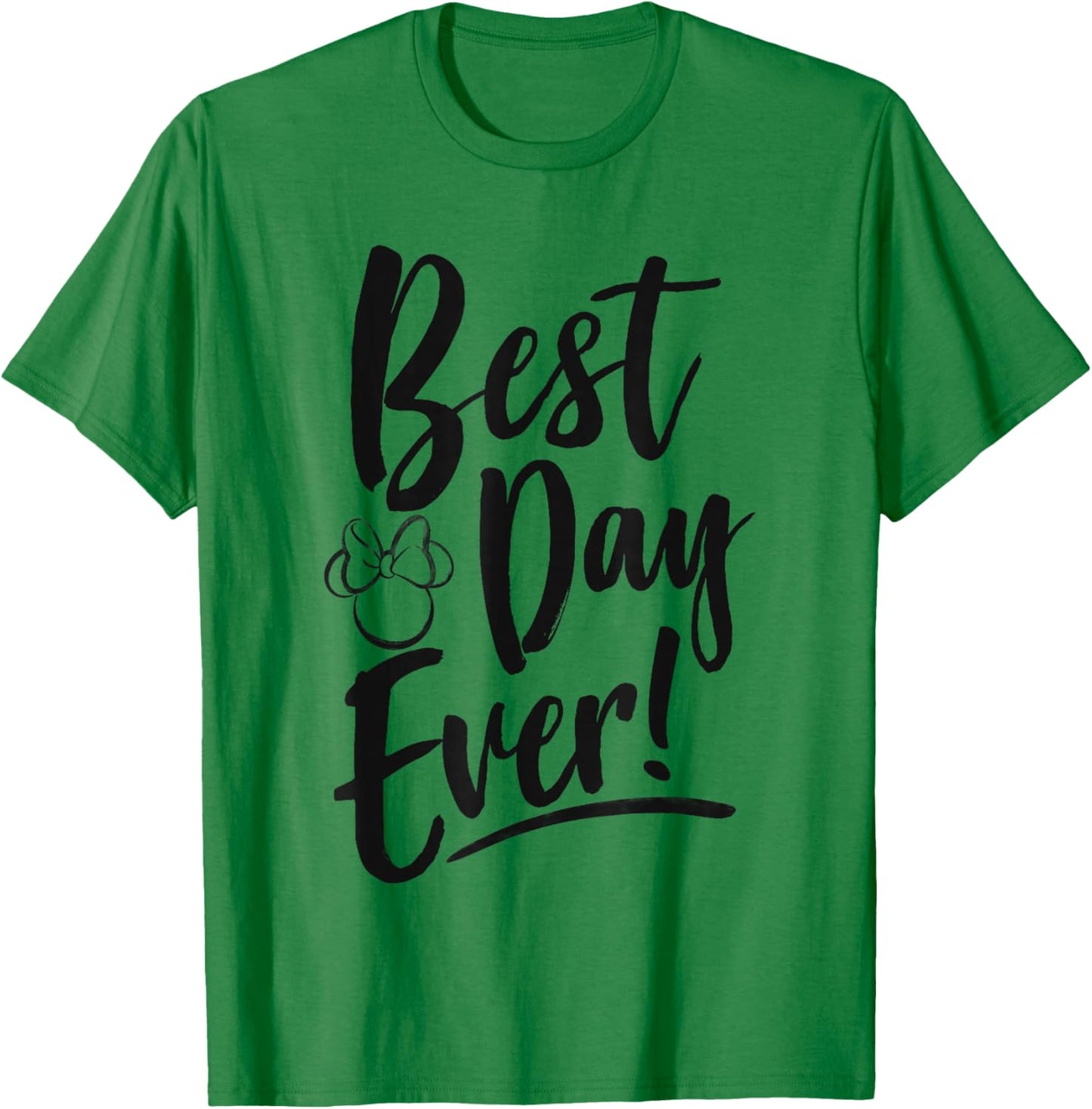 Disney Minnie Mouse Best Day Ever! Small Head Outline T-Shirt - T-Shirt | Irish Green