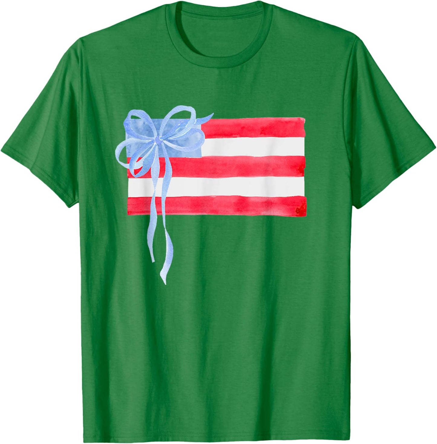 4th of July American Flag Aesthetic Women Men T-Shirt - T-Shirt | Irish Green