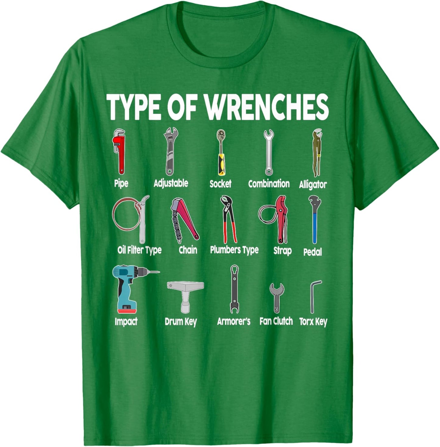 Toddler Mechanic-Shirt Types of Wrenches Technician Kids Boy T-Shirt - T-Shirt | Irish Green