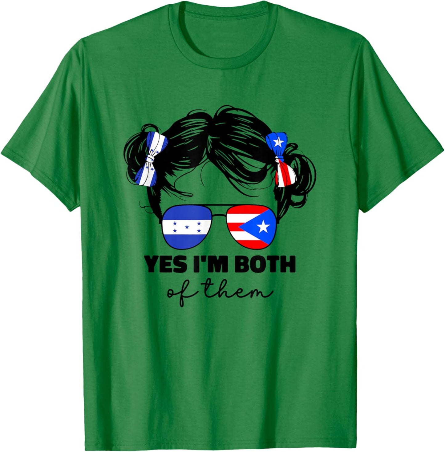 Half Honduran And Puerto Rican Rico Honduras Flag Kids Girl T-Shirt - T-Shirt | Irish Green