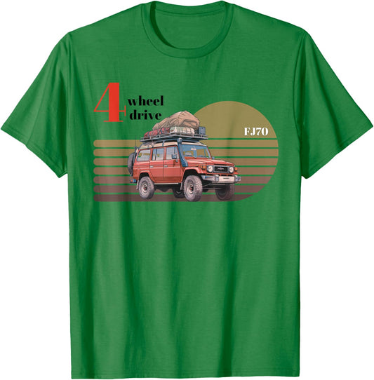 FJ70 4 Wheel drive 4x4 off road adventure T-Shirt - T-Shirt | Irish Green