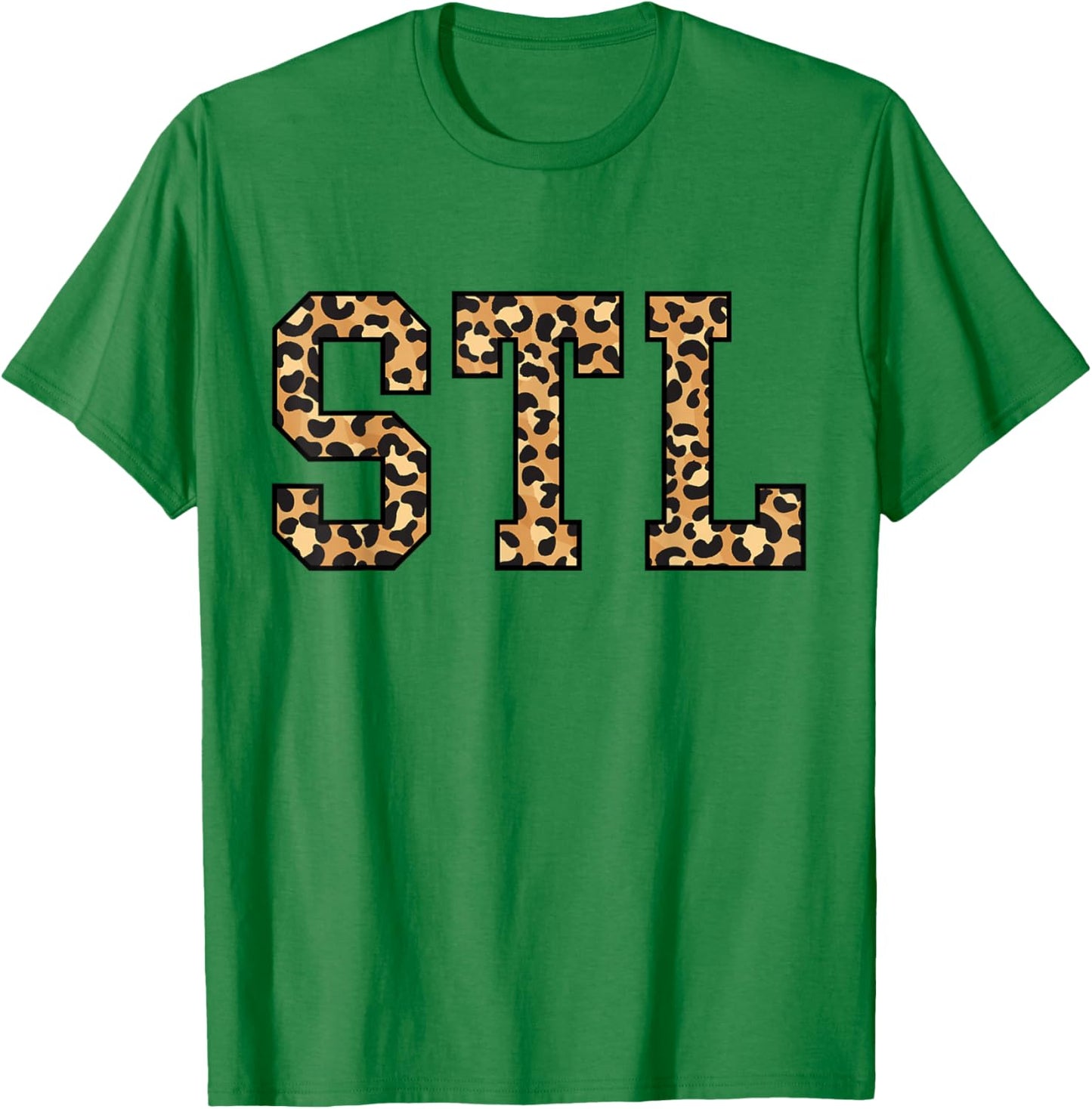 STL Leopard Pattern St. Louis T-Shirt - T-Shirt | Irish Green