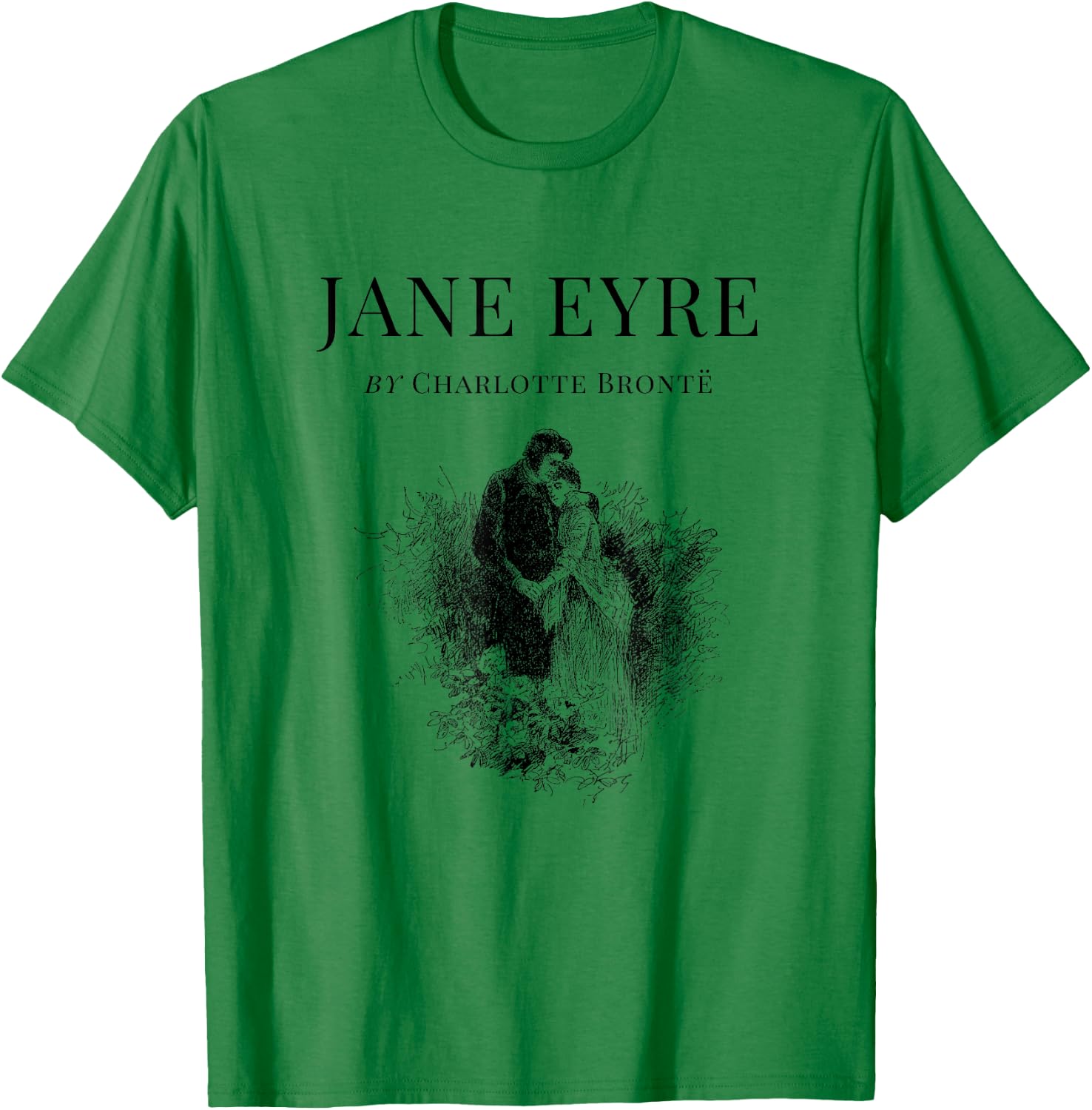 Jane Eyre Charlotte Bronte Cover Title Page T-Shirt - T-Shirt | Irish Green
