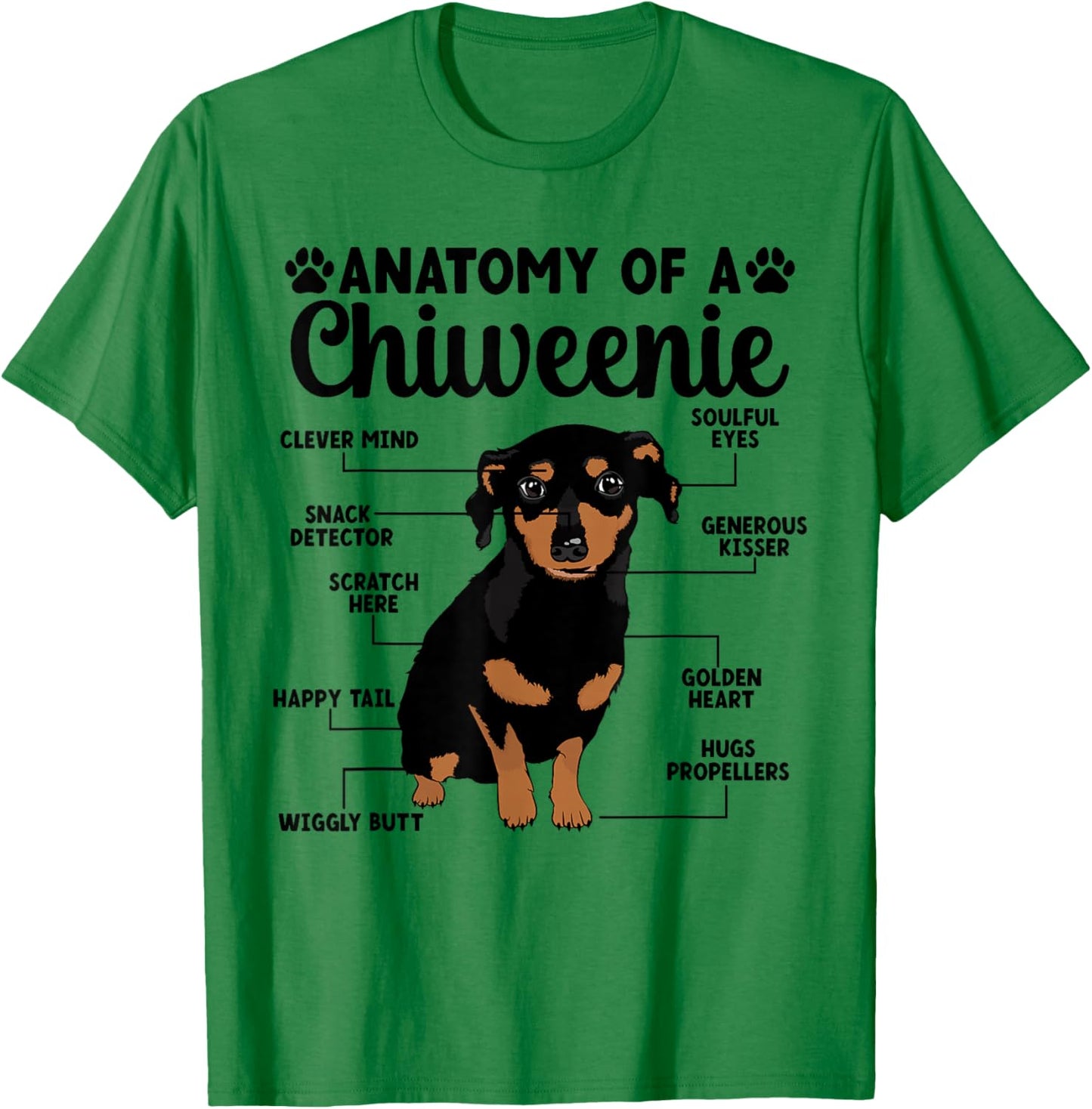 Anatomy Of A Chiweenie Owner Chiweenie Mom Chiweenie Dad T-Shirt - T-Shirt | Irish Green