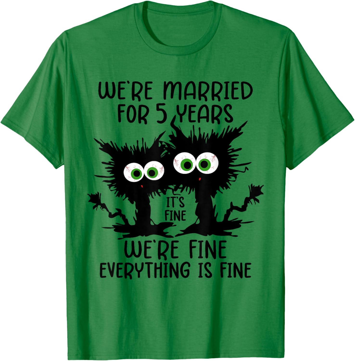 Wooden Wedding We're Married For 5 Years T-Shirt - T-Shirt | Irish Green