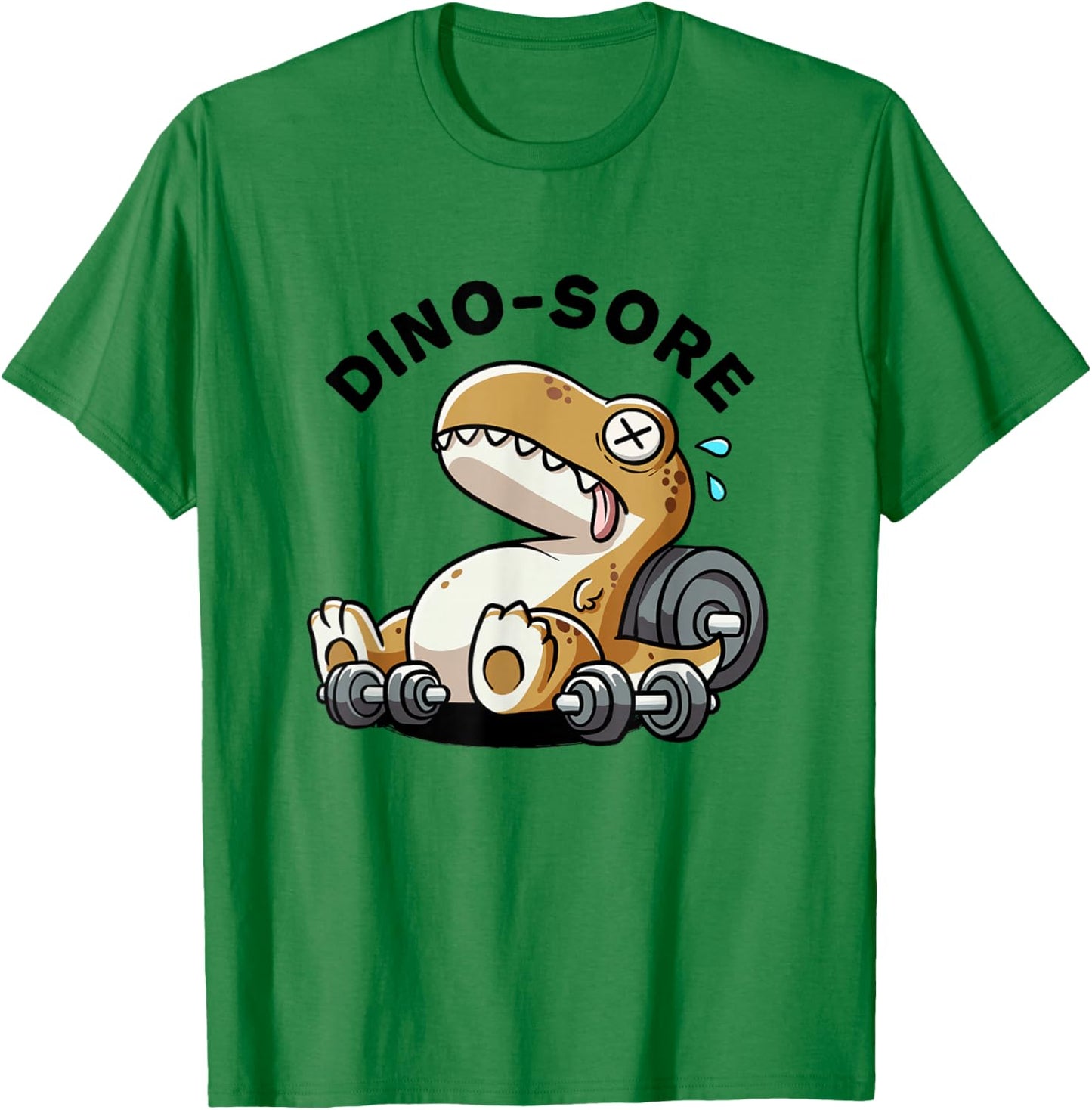 Dino Sore Dinosaurs Weightlift Workouts Gym Quotes Funny Gym T-Shirt - T-Shirt | Irish Green