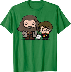 Harry Potter Hagrid & Hedwig Chibi Small T-Shirt - T-Shirt | Irish Green