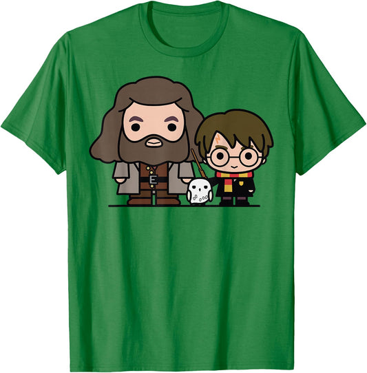 Harry Potter Hagrid & Hedwig Chibi Small T-Shirt - T-Shirt | Irish Green