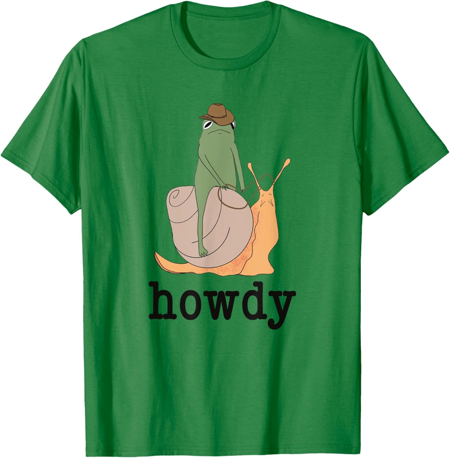 Snail Ridin' Frog, Howdy Frog, Cowboy Frog Meme T-Shirt - T-Shirt | Irish Green