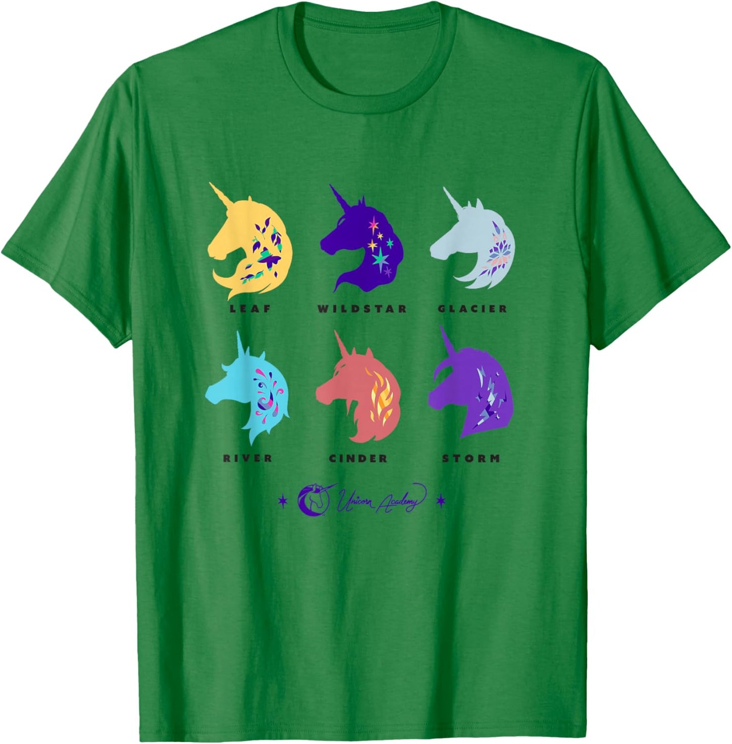 Unicorn Academy Unicorn Silhouettes Graphic T-Shirt - T-Shirt | Irish Green