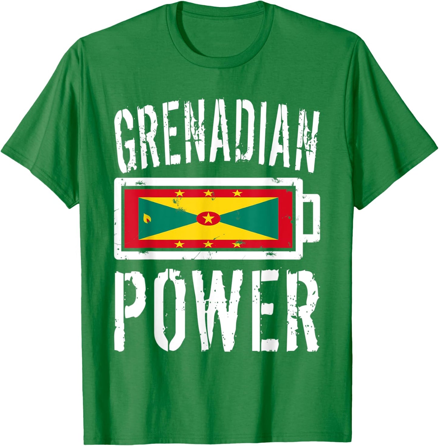 Grenada Flag | Grenadian Power Battery Proud T-Shirt - T-Shirt | Irish Green