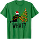 Black Cat Pushing Christmas Tree Over Cat What? Cat Shenanig Women Kids T-Shirt - T-Shirt | Irish Green