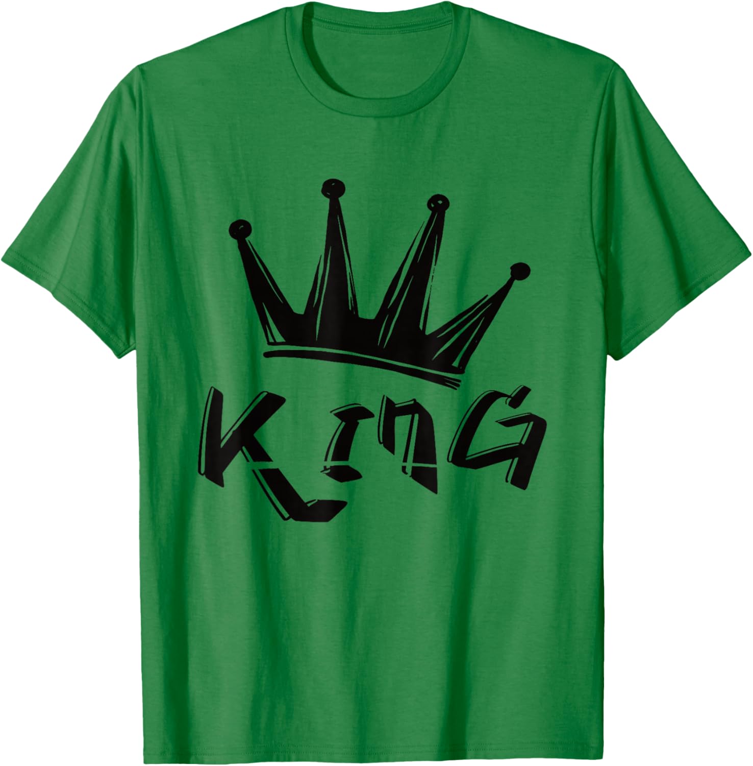 Crown with Writing King T-Shirt - T-Shirt | Irish Green