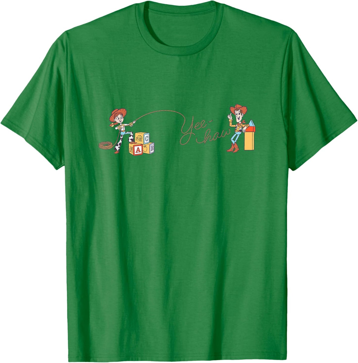 Disney Pixar Toy Story Jessie Woody Cawboys Yee Haw Logo T-Shirt - T-Shirt | Irish Green