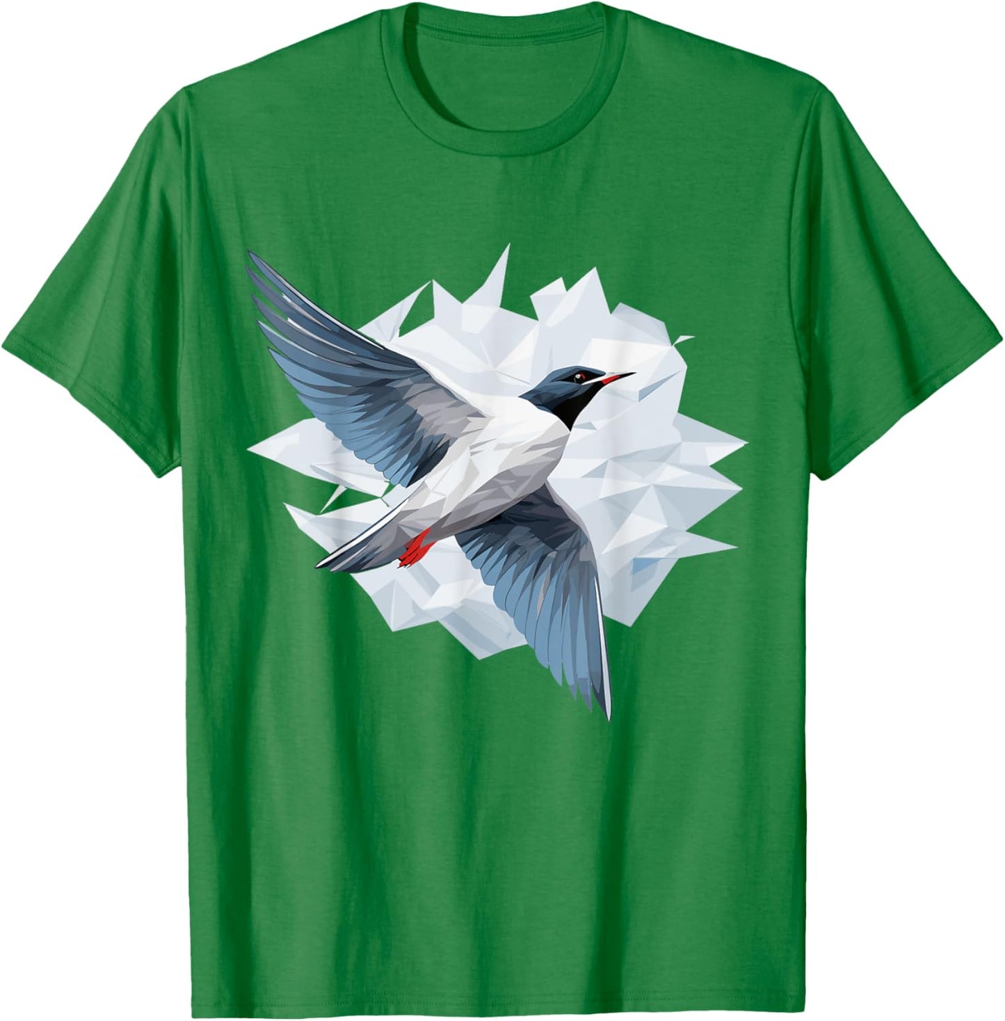 Arctic Tern Bird Geometric Patten Art, Cute Arctic Tern Love T-Shirt - T-Shirt | Irish Green