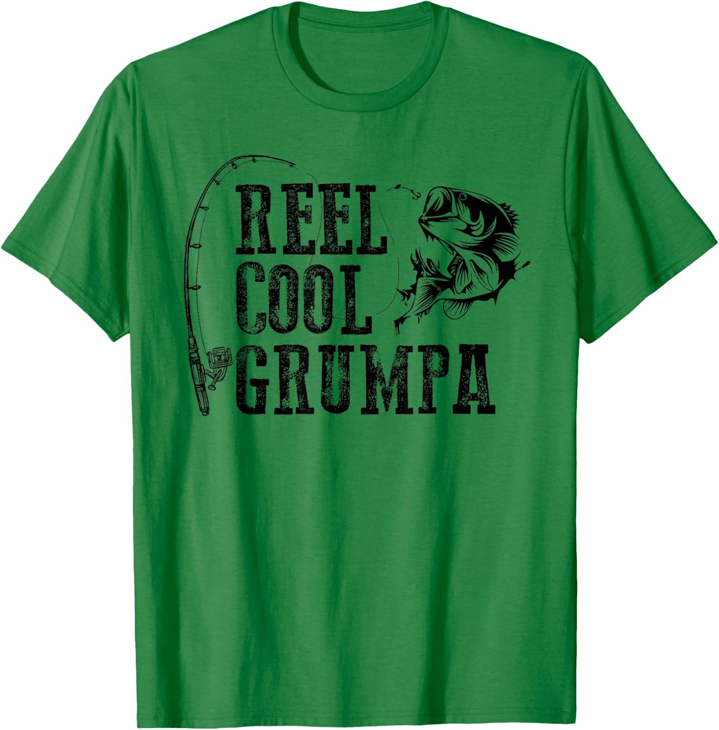 Grumpa Fishing: Reel Cool Grumpa Funny Gift T-Shirt - T-Shirt | Irish Green